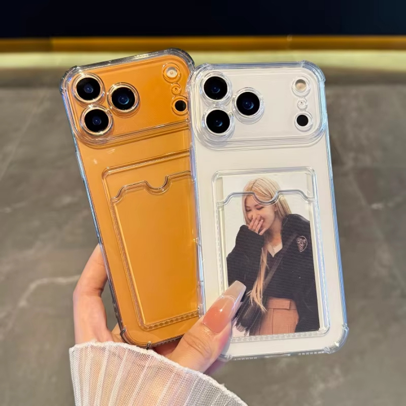 Camera Lens Protector - Étui transparent antichoc souple avec porte-cartes